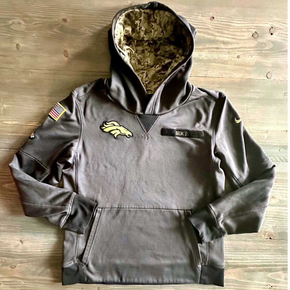 Nike NFL Salute to Service Denver Broncos Camo Hoodie - Boys Youth Large (14/16)